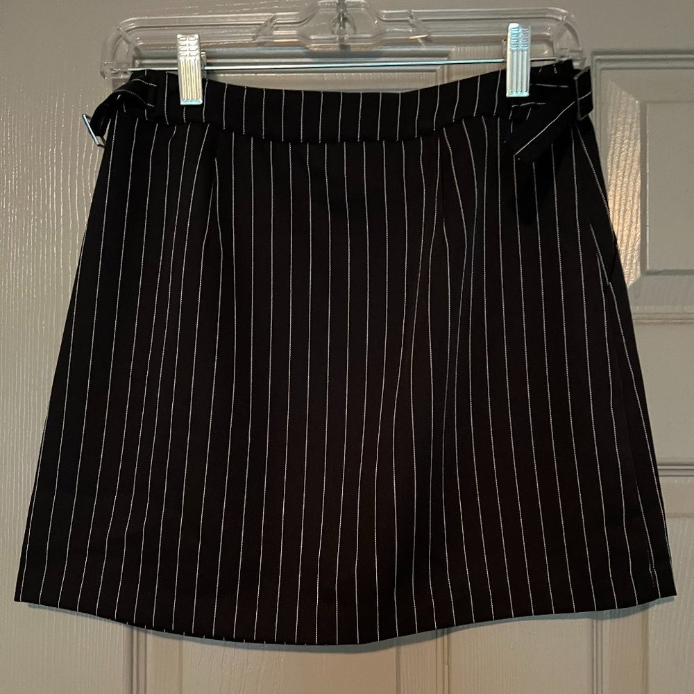 Black Pinstripe Skirt